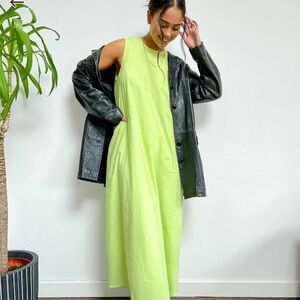 NATIVE YOUTH Green Sleeveless Sundress Midi